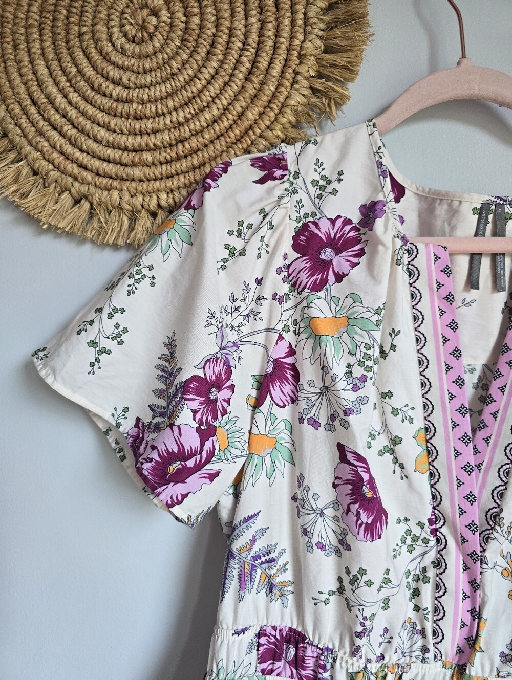Anthropologie Somerset Charming Floral Border Print Tiered Maxi Dress SZ XL Boho - Picture 5 of 10